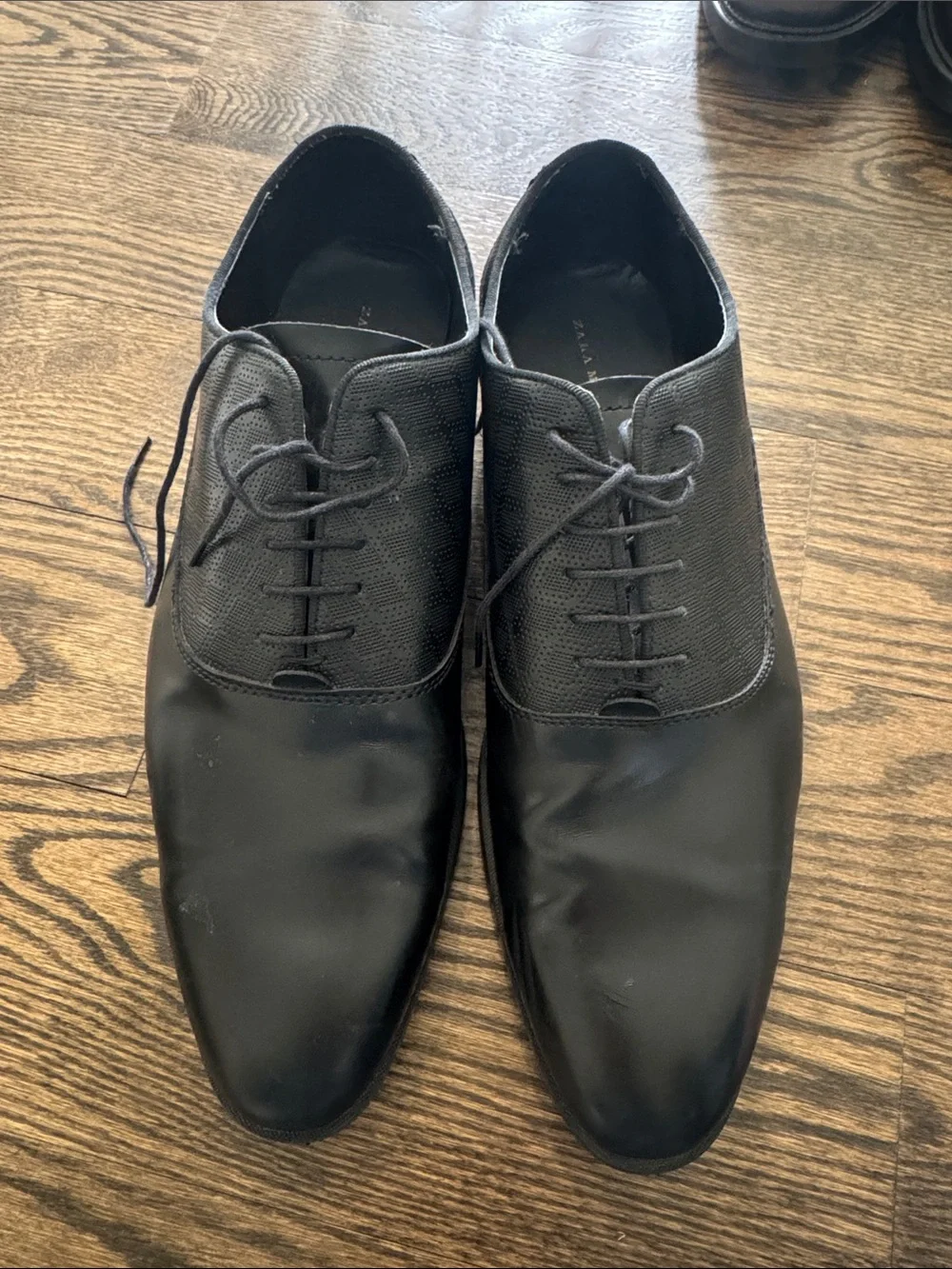 Zara Men's Black Lace-Up Oxford Dress Shoes